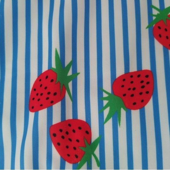 NWT Dolphin Love Girls Strawberry Stripe UPF 50+ One Piece Swimsuit - Picture 6 of 8